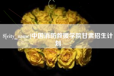 涟源中国消防救援学院甘肃招生计划