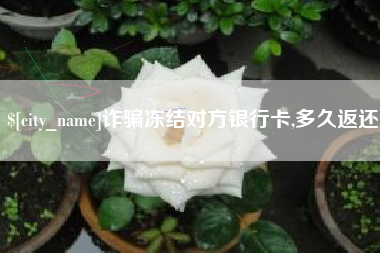 涟源诈骗冻结对方银行卡,多久返还