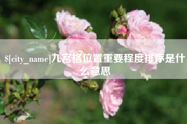 涟源九宫格位置重要程度排序是什么意思