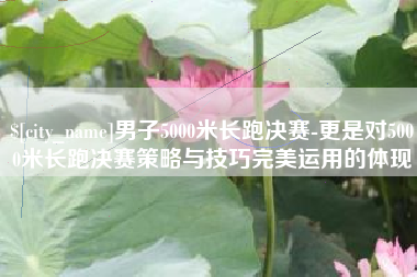 涟源男子5000米长跑决赛-更是对5000米长跑决赛策略与技巧完美运用的体现