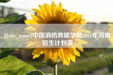 涟源中国消防救援学院2021年河南招生计划表