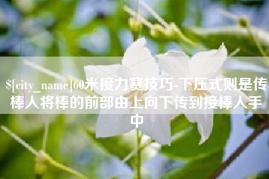 涟源60米接力赛技巧-下压式则是传棒人将棒的前部由上向下传到接棒人手中