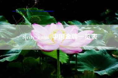 涟源中国金牌一览表