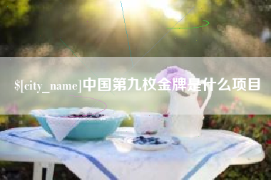 涟源中国第九枚金牌是什么项目